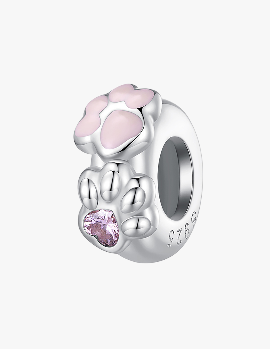 Charm de Plata .925, Two Footprint, Miow