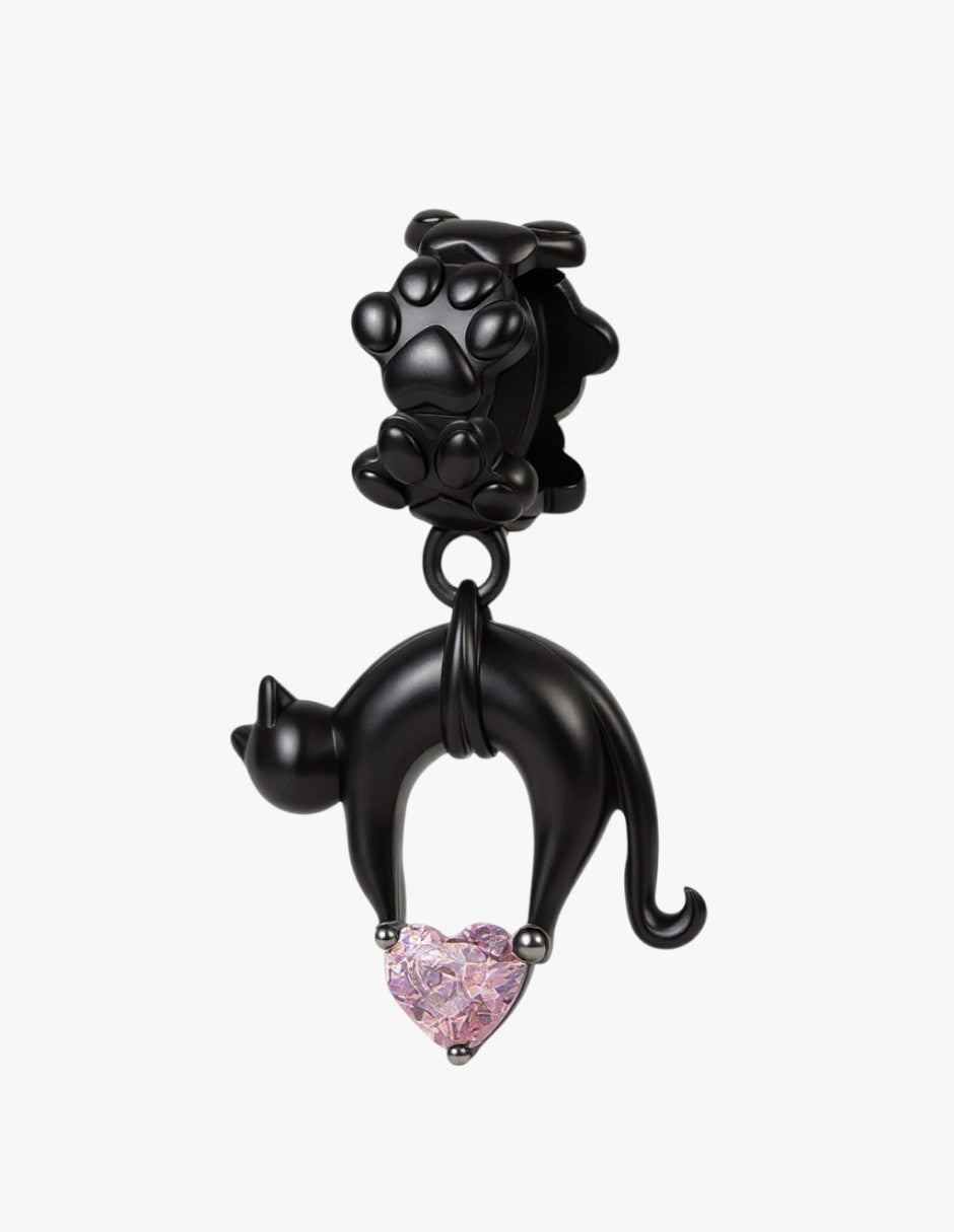 Charm de Plata .925, Pink Cat Heart, Miow