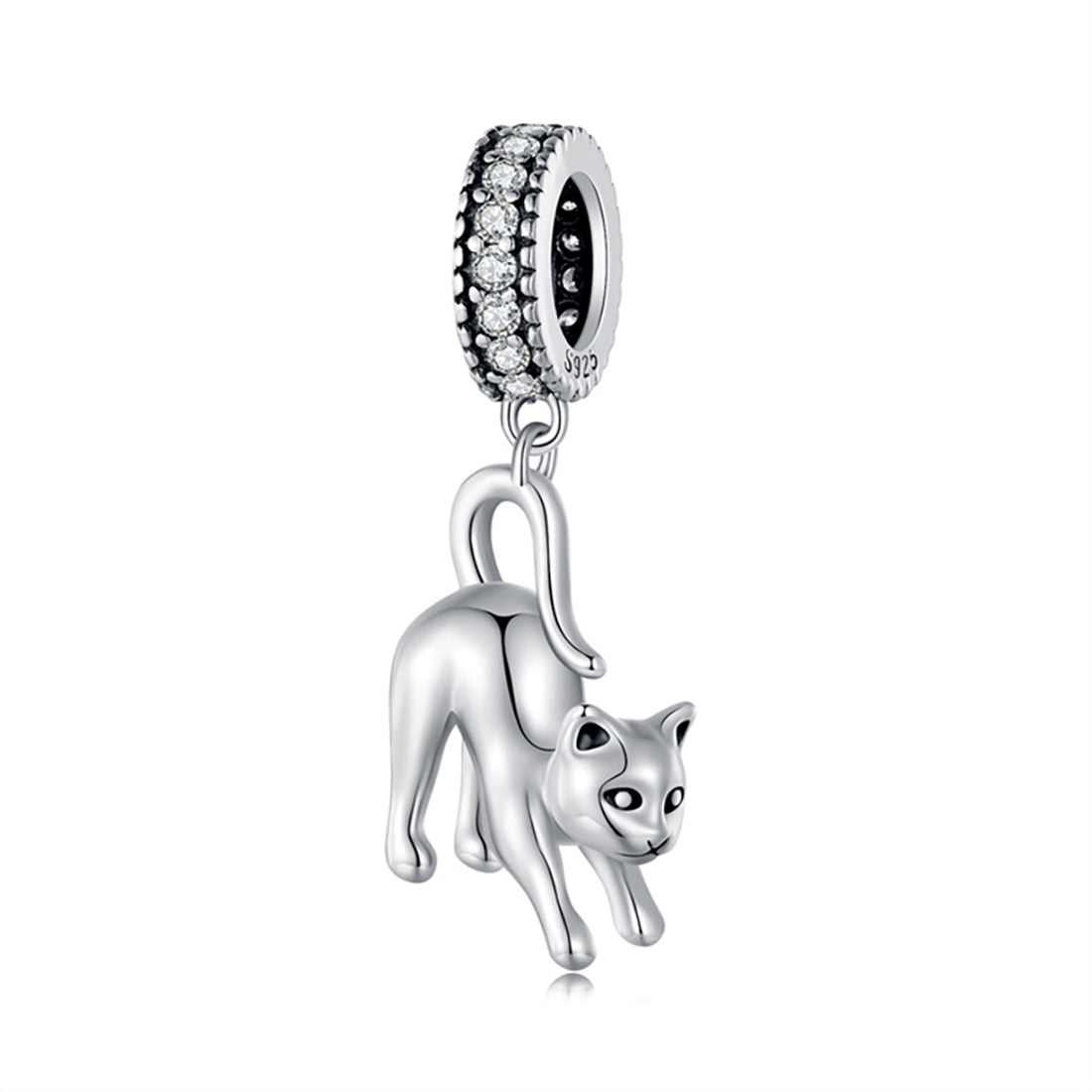 Charm Miow Cat Jumping Plata .925