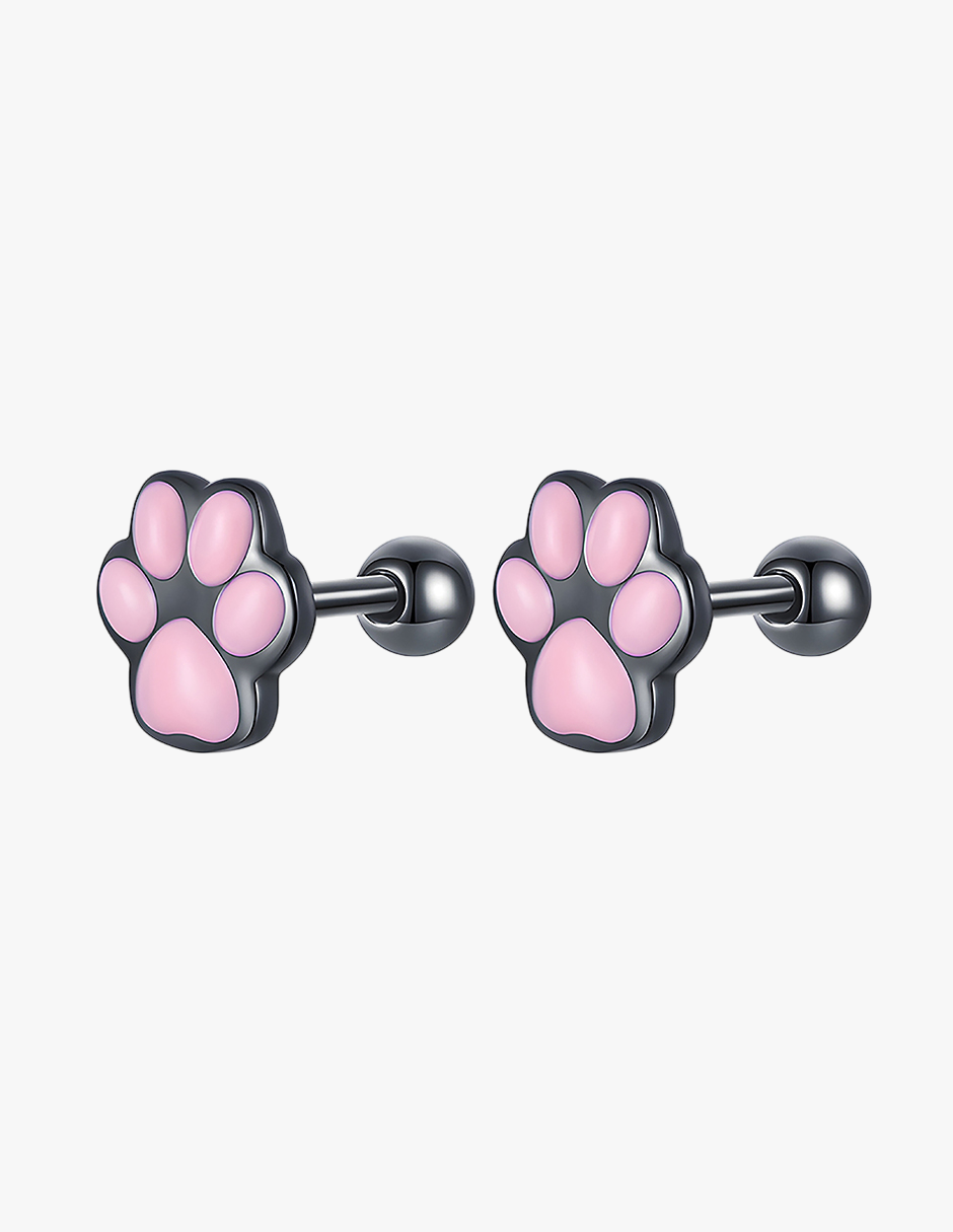 Aretes de Plata .925, Cat Footprints, Miow