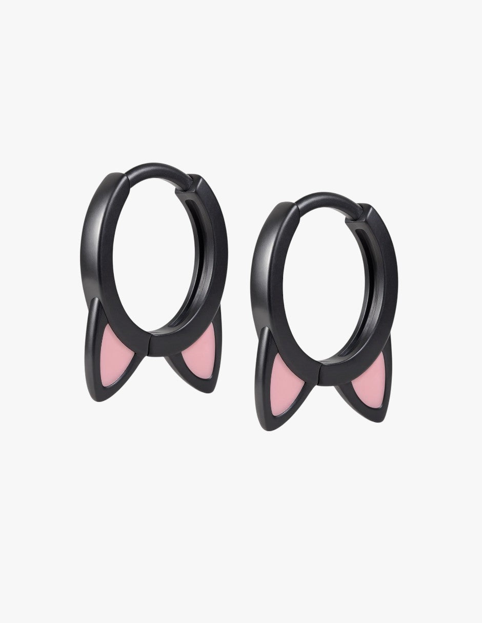 Aretes de Plata .925, Black Cat, Miow
