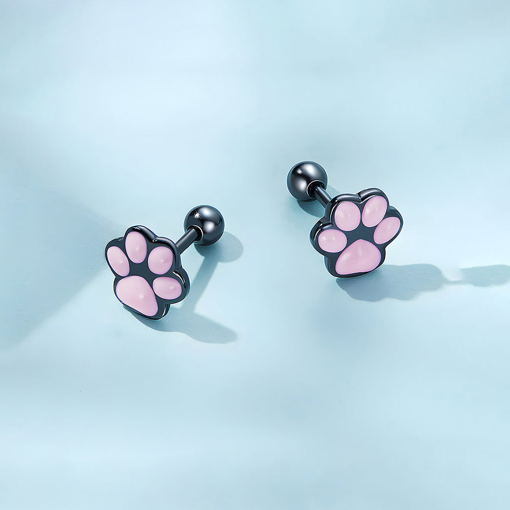 Aretes de Plata .925, Cat Footprints, Miow