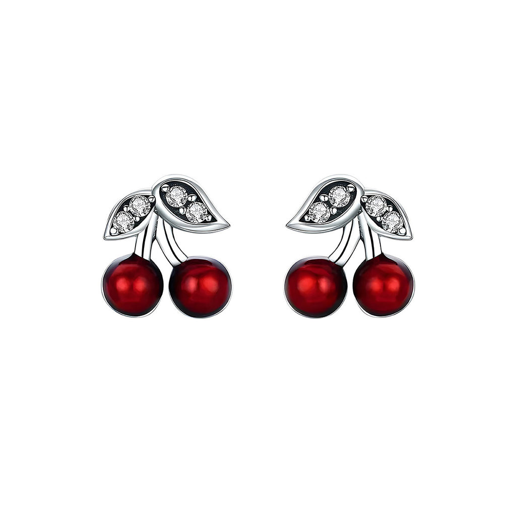 Aretes de Cereza, Plata .925, Ame Glam Pop