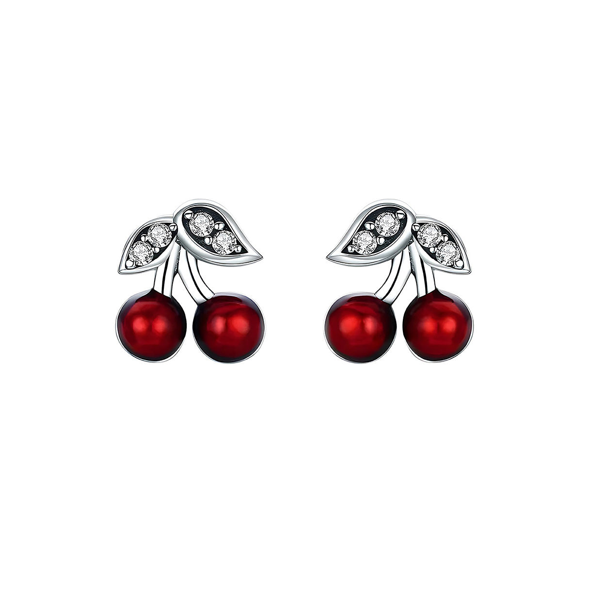 Aretes de Cereza, Plata .925, Ame Glam Pop