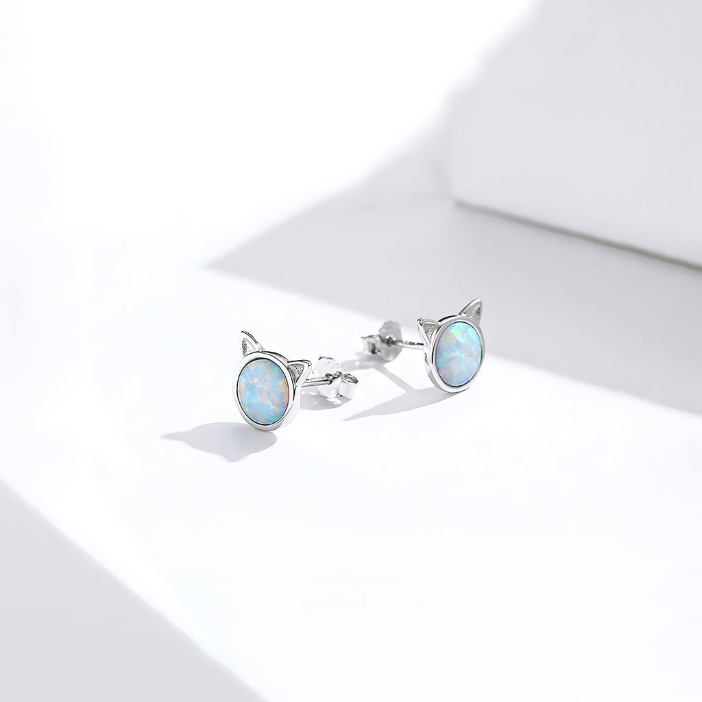 Aretes de Plata .925, Two Moon Cat, Miow