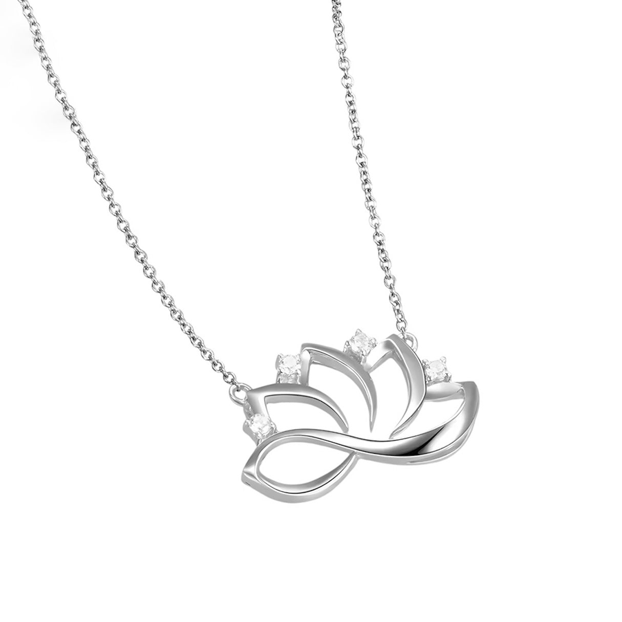 Collar de Flor de Loto, Plata .925, Ame Glam Pop