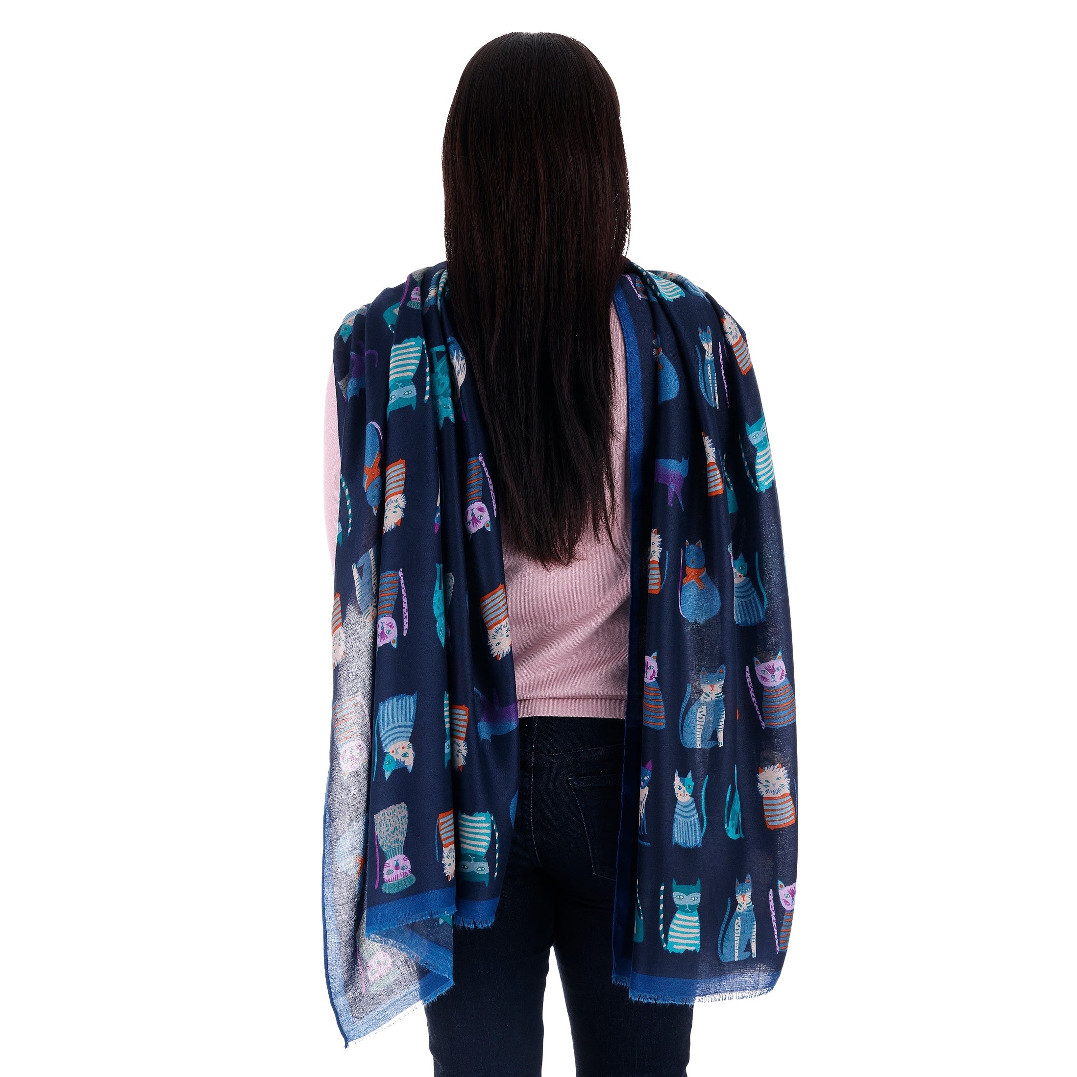 Pashmina Knitted Cats Azul, Miow