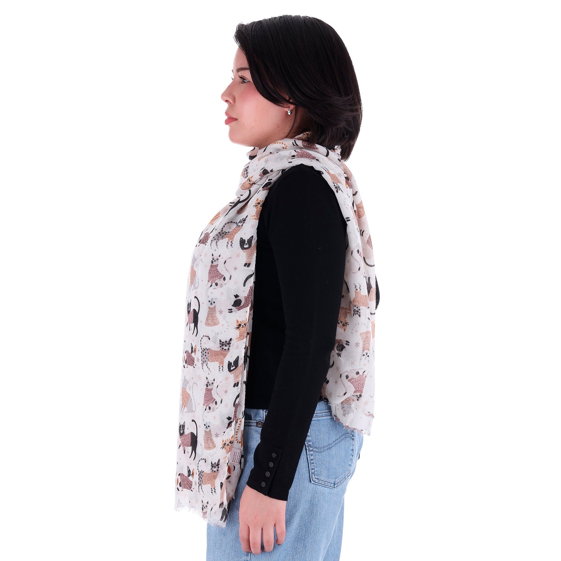 Pashmina Cat Paintings Blanco, Miow