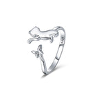 Anillo de Plata .925, Cat & Butterfly, Miow
