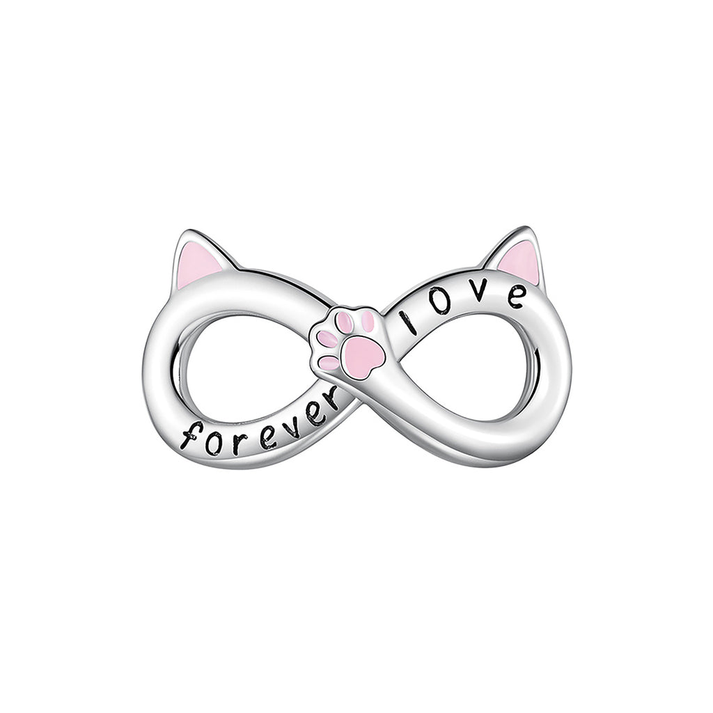Charm de Plata .925, Infinity Cat, Miow