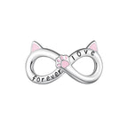 Charm de Plata .925, Infinity Cat, Miow