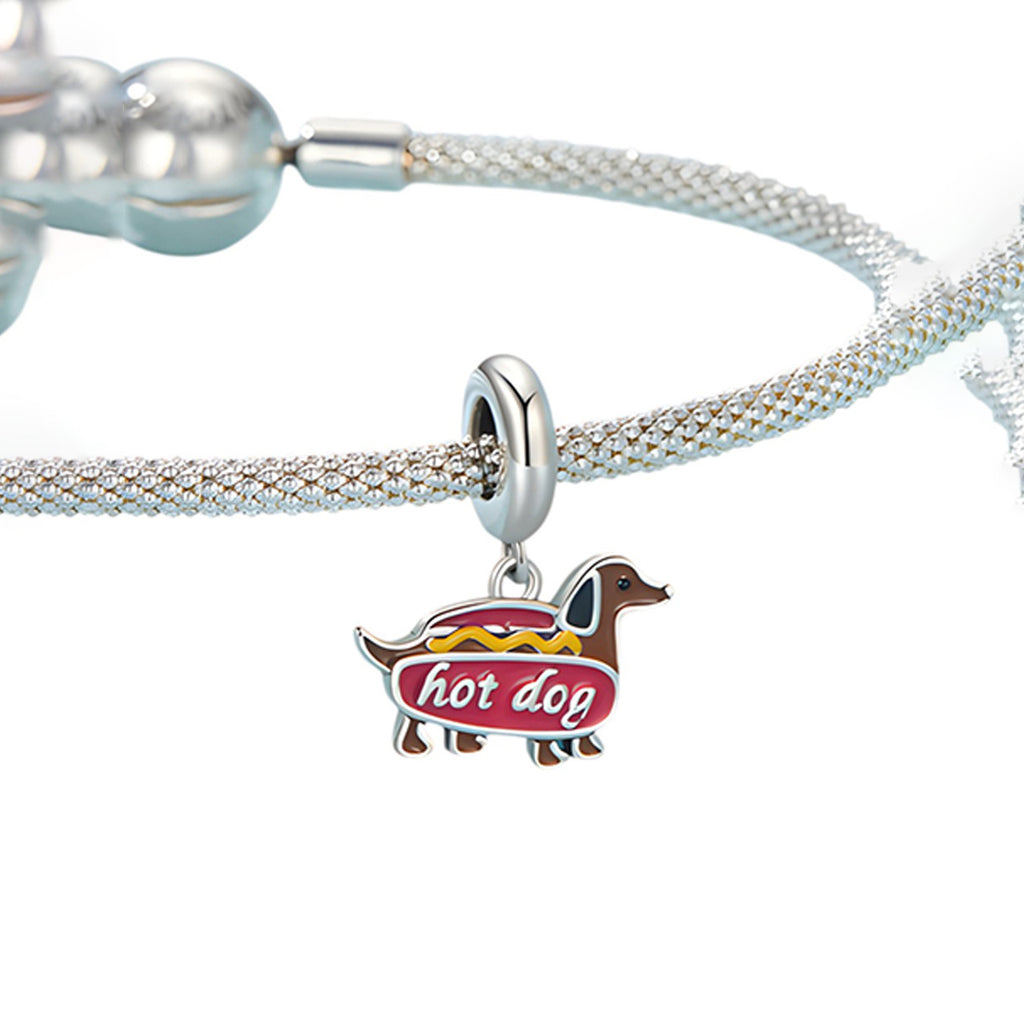 Charm de Perro Salchica, Plata .925, Ame Glam Pop