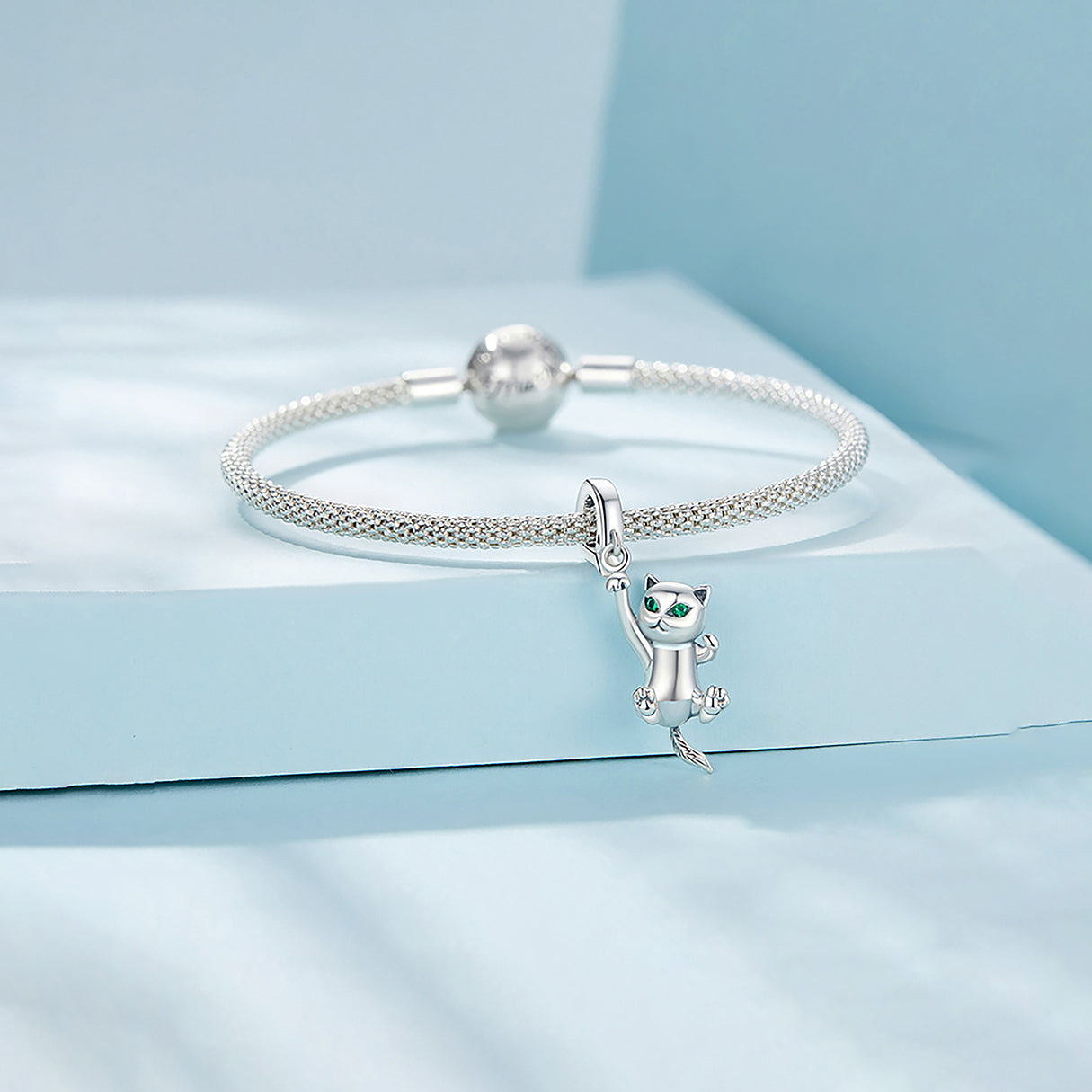 Charm de Plata .925, Hanging Cat, Miow