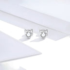 Aretes de Plata .925, Diamond Cat, Miow