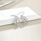 Aretes de Plata .925, Cat Branch Heart, Miow