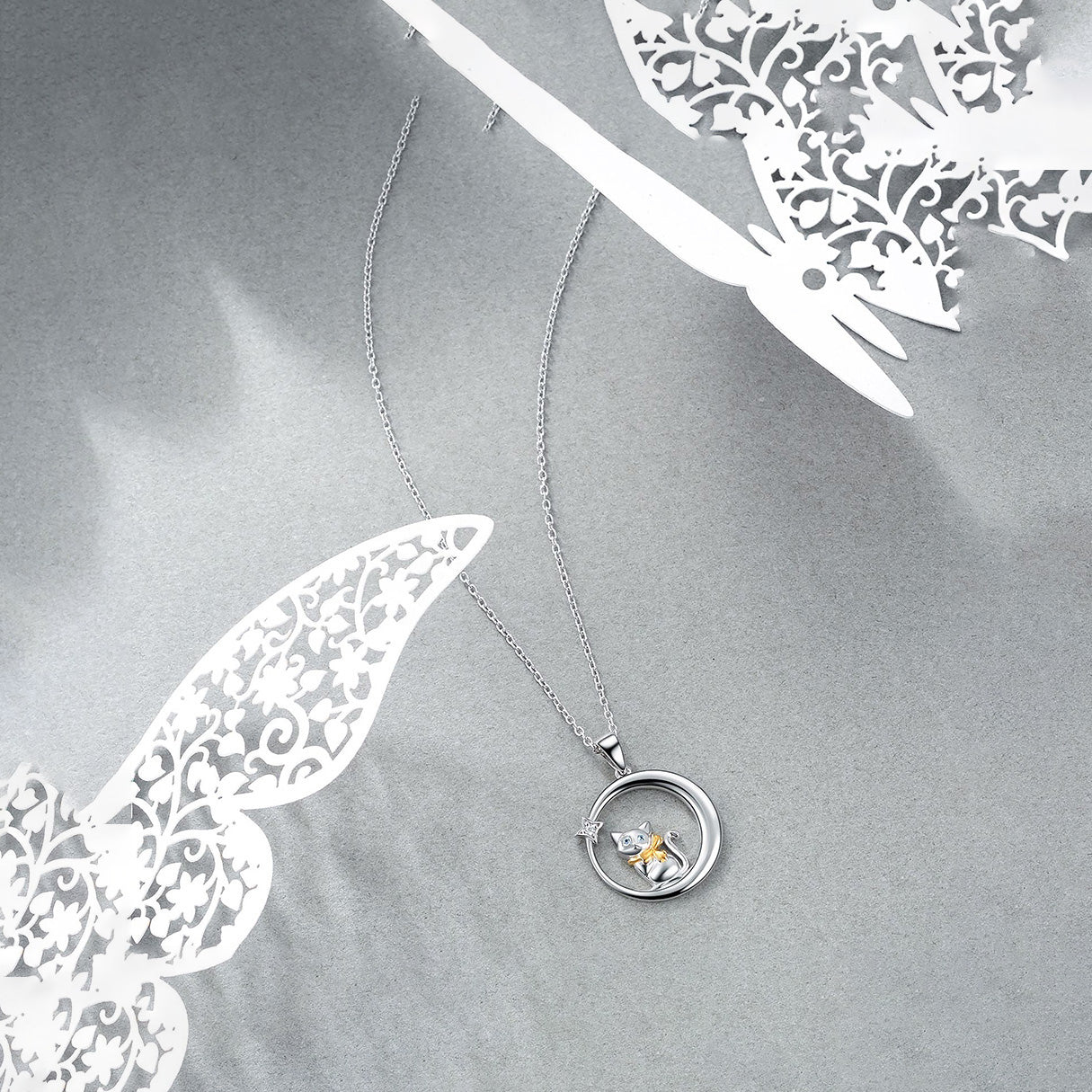 Collar de Plata .925, Cat Urn, Miow