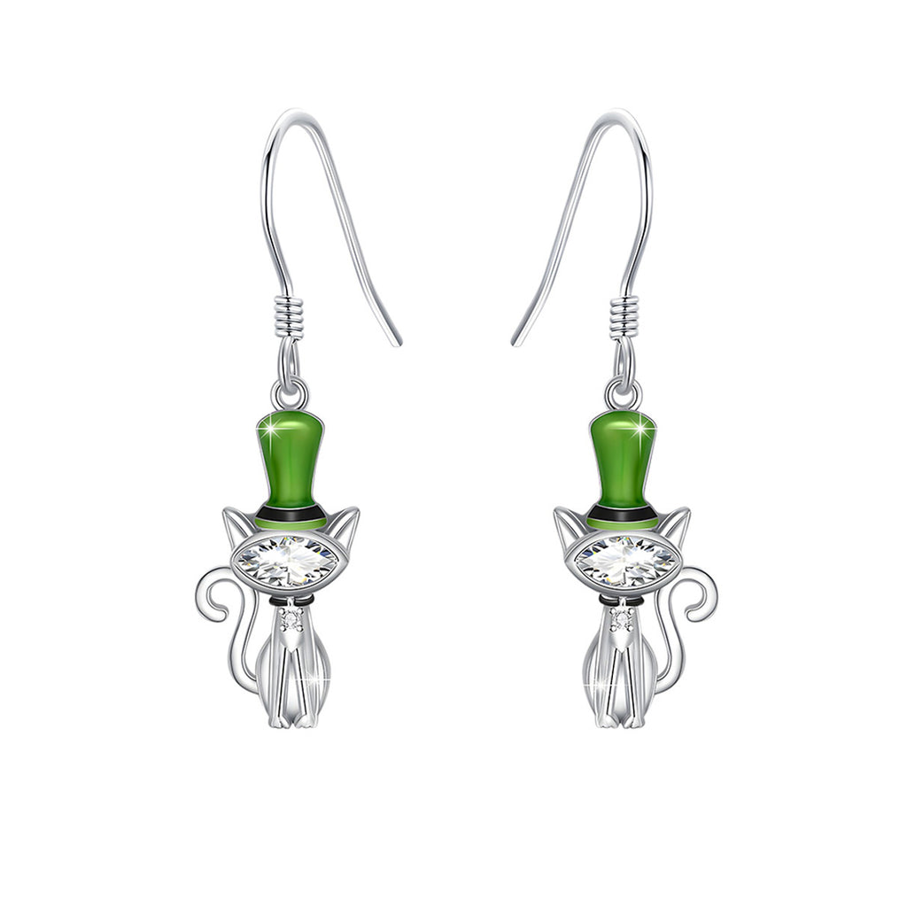 Aretes de Plata .925, Irish Cat, Miow