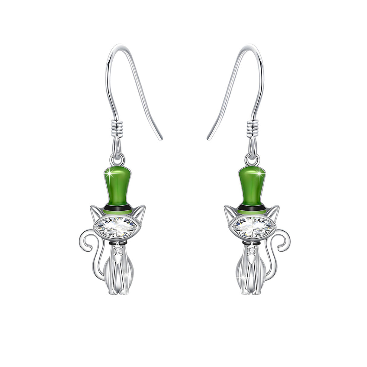 Aretes de Plata .925, Irish Cat, Miow