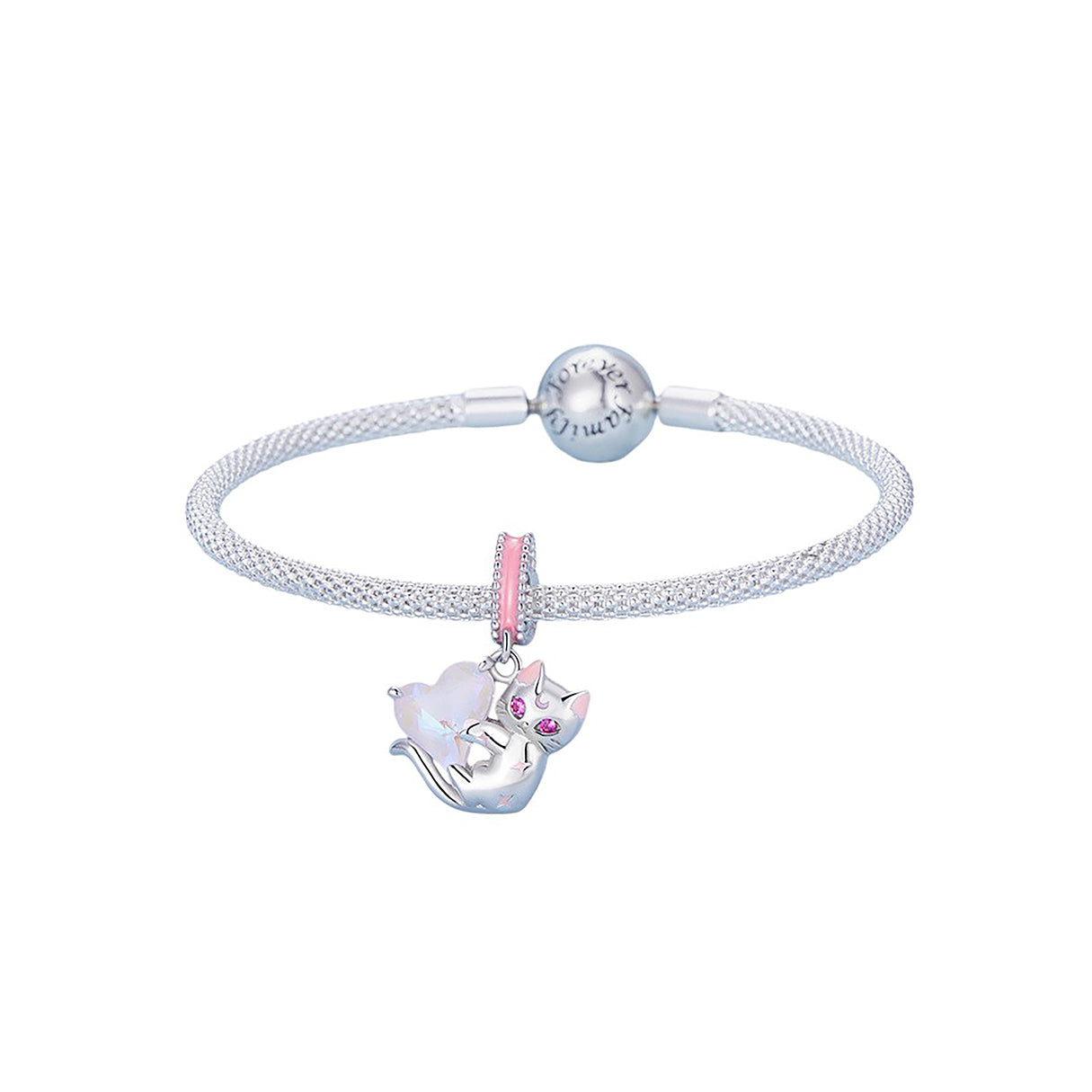 Charm de Plata .925, Cat Love, Miow