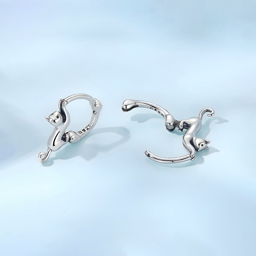 Aretes de Plata .925, Silver Cat, Miow