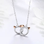 Collar de Plata .925, Twin Cats, Miow