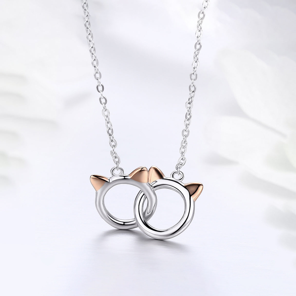 Collar de Plata .925, Twin Cats, Miow