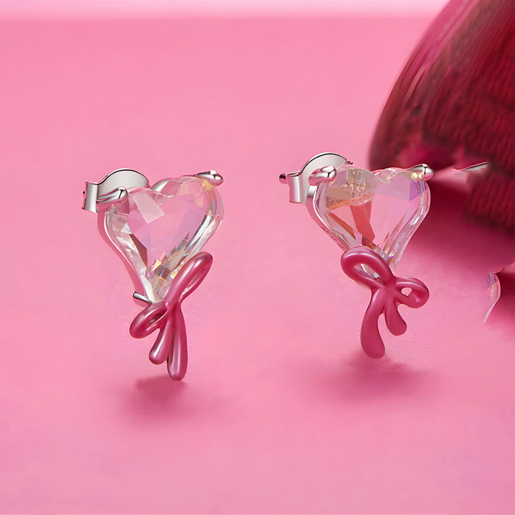 Aretes de Corazón, Plata .925, Ame Glam Pop