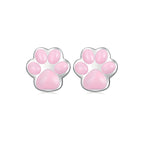 Aretes de Plata .925, Pink Footprints, Miow