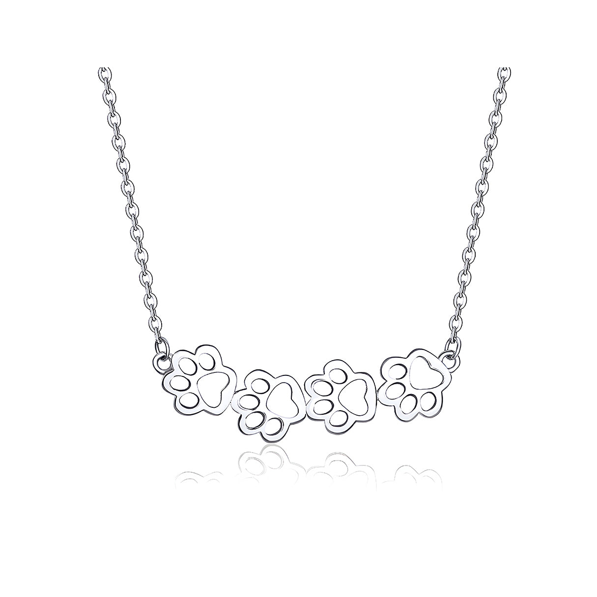 Collar de Plata .925, Cat Footprints, Miow