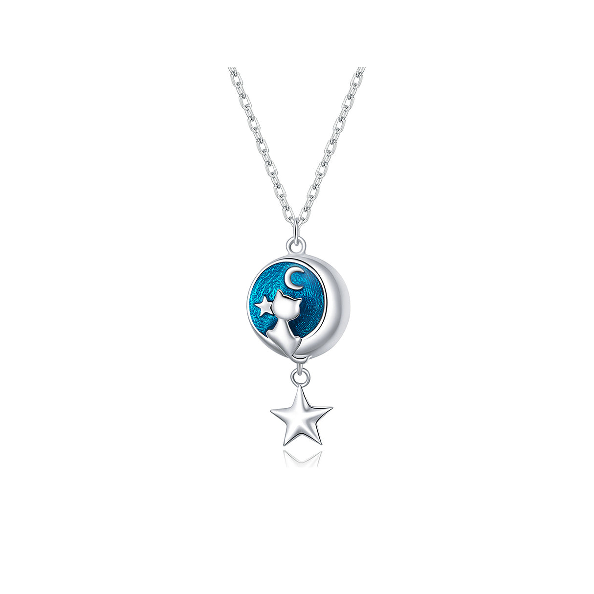 Collar de Plata .925, Night Star Cat, Miow