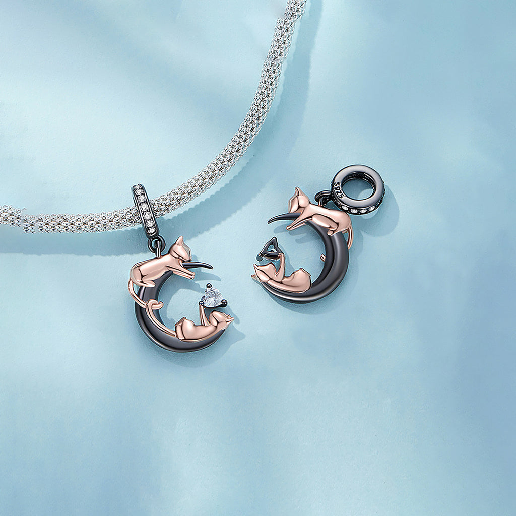 Charm de Plata .925, Two Cats, Miow
