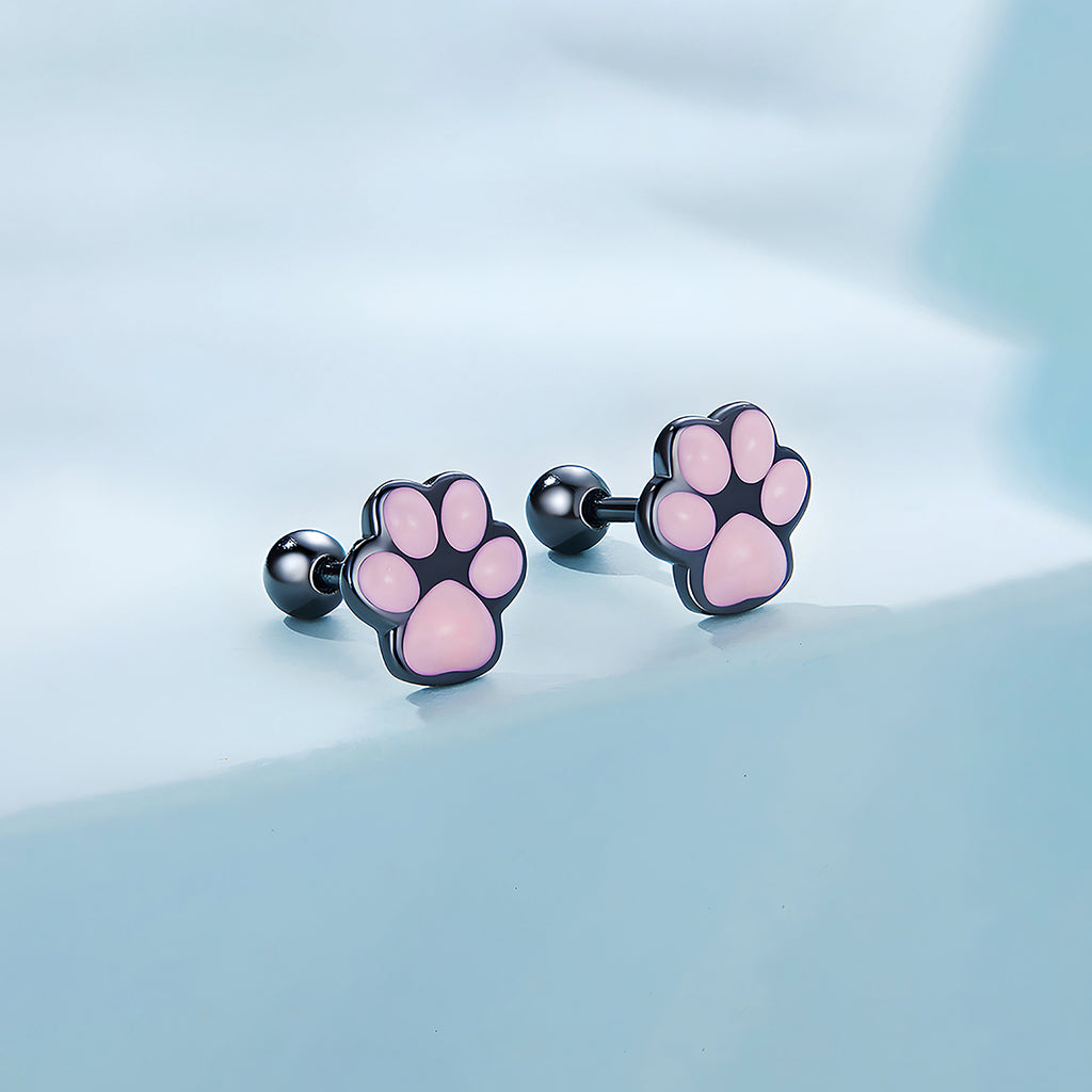 Aretes de Plata .925, Cat Footprints, Miow