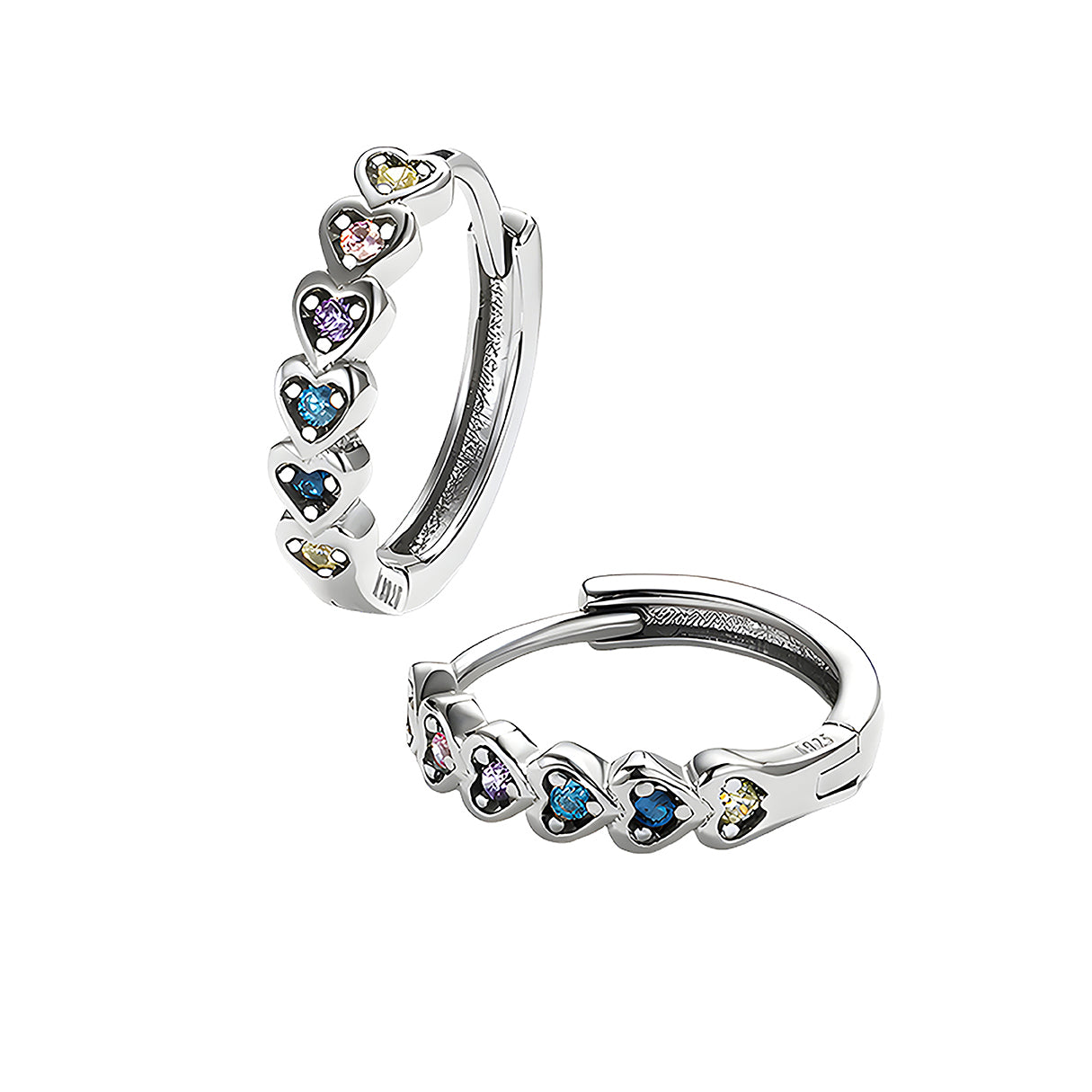 Aretes de Corazón, Plata .925, Ame Glam Pop