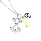 Collar de Perro y Hueso, Plata .925, Ame Glam Pop