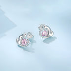 Aretes de Plata .925, Cat Heart, Miow