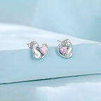 Aretes de Plata .925, Cat Heart, Miow