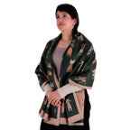 Chal de Cachemira, Knitted Cats Verde, Miow