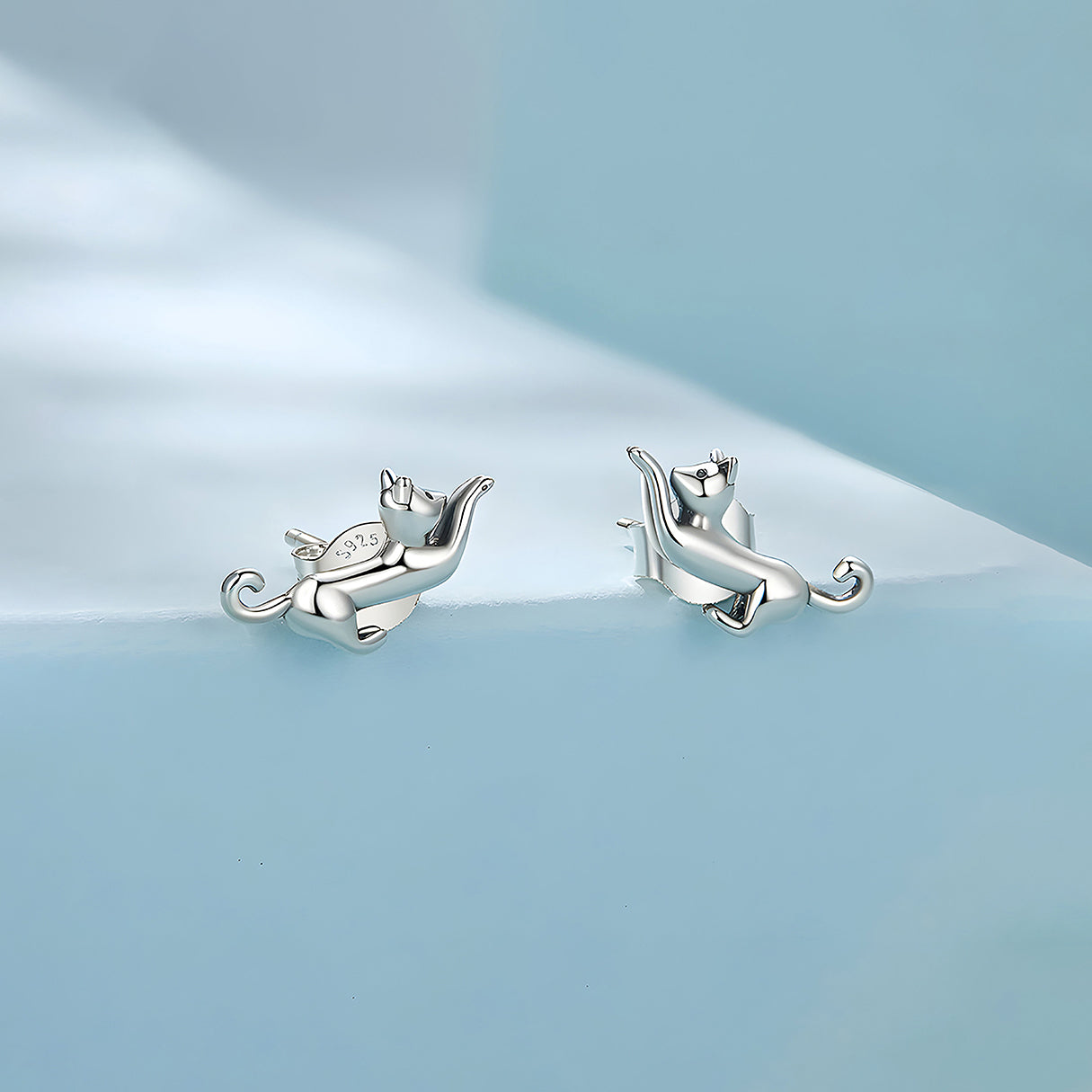 Aretes de Plata .925, Cats Twin, Miow