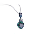 Charm de Plata .925, Black Heart Cat, Miow