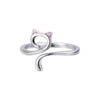 Anillo de Plata .925, Cat Silhouette, Miow
