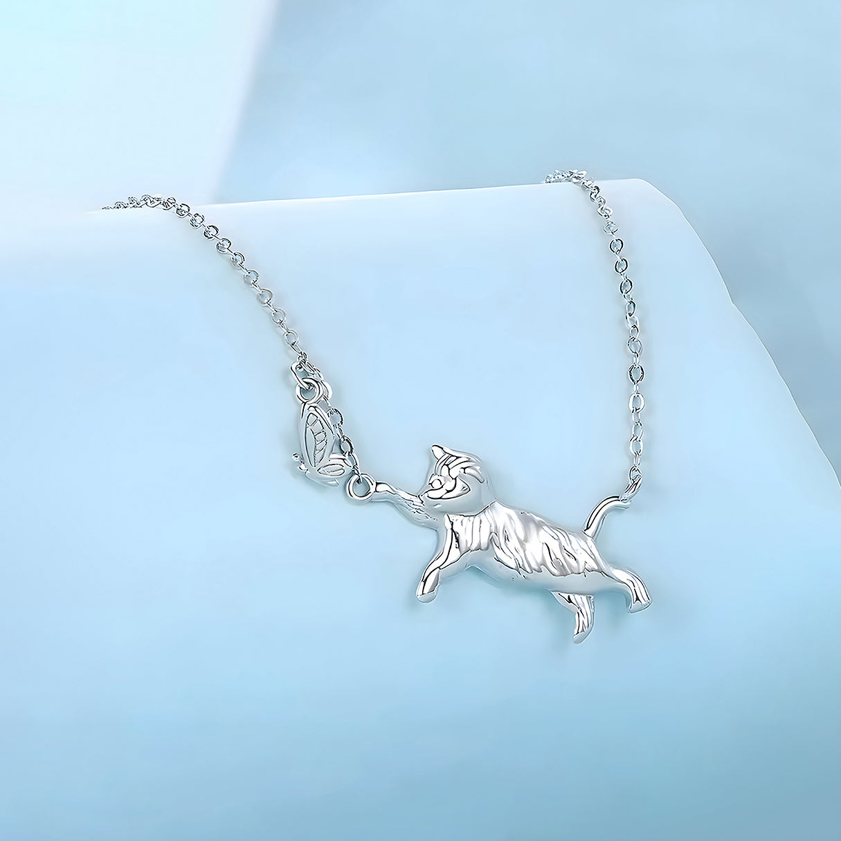 Collar de Plata .925, Butterfly Cat, Miow