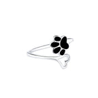 Anillo de Plata .925, Black Footprint And Love, Miow