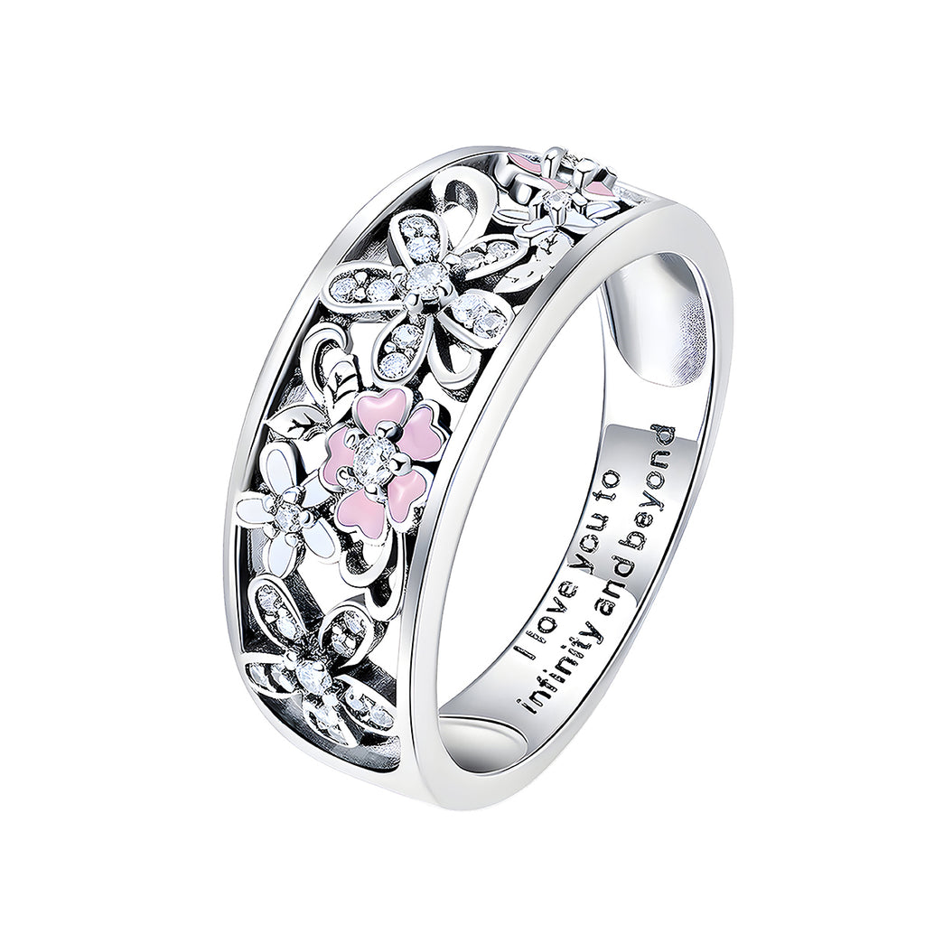 Anillo de Flor, Plata .925, Ame Glam Pop N°6
