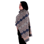 Chal de Cachemira, Serial Cats Beige/Azul, Miow