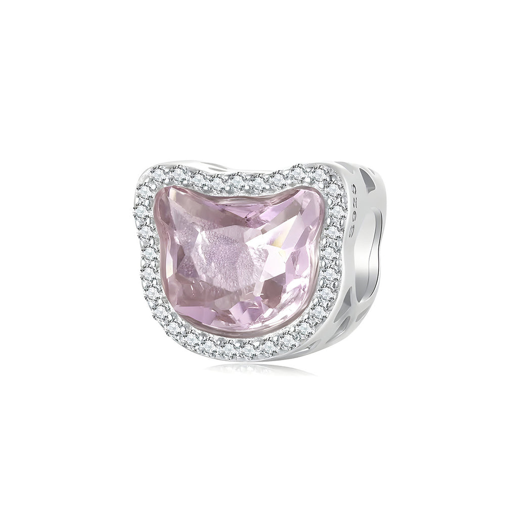 Charm de Plata .925, Pink Diamond, Miow