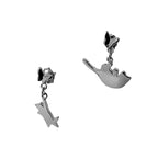 Aretes de Plata .925, Hanging Cat, Miow