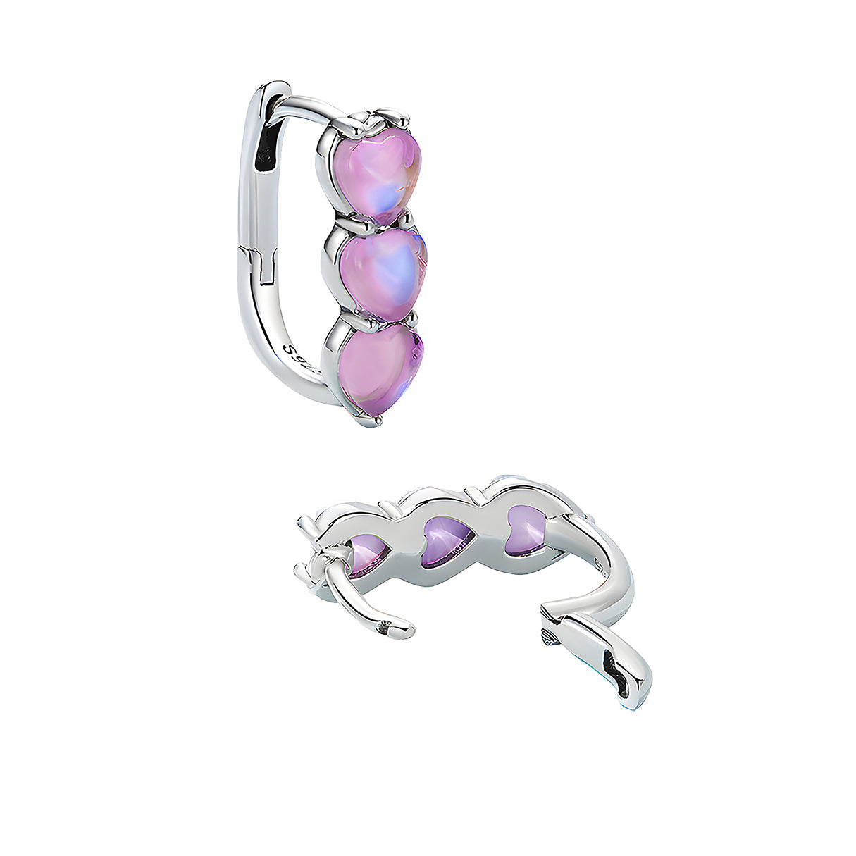 Aretes de Corazón, Plata .925, Ame Glam Pop