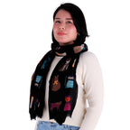 Pashmina Knitted Cats Negro, Miow