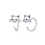 Aretes de Plata .925, Two Cats In Ear, Miow