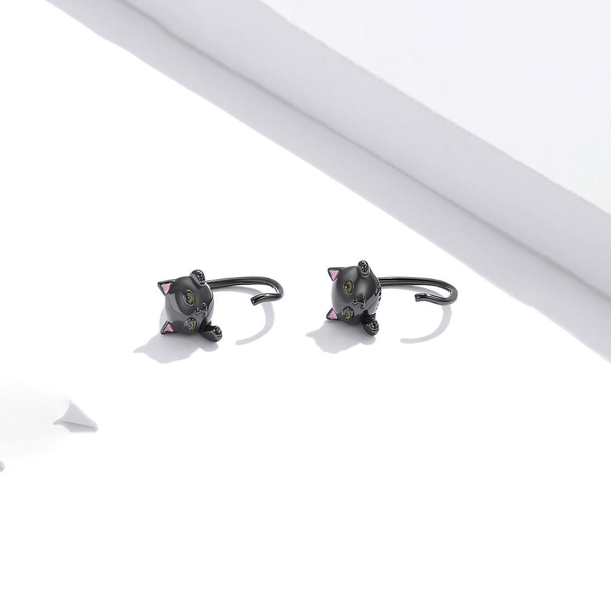 Aretes de Plata .925, Two Black Cats, Miow